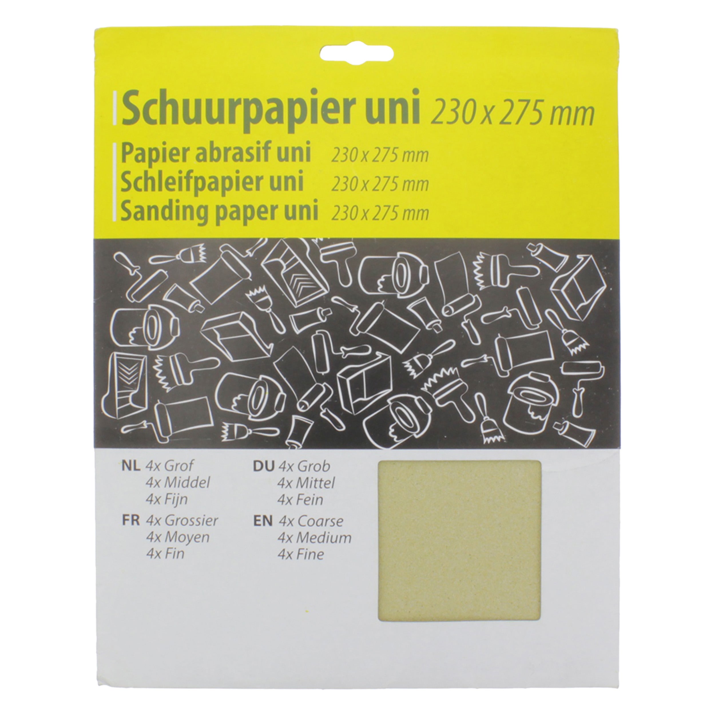 Schleifpapier universal. 4 x grob, 4 x mittel, 4 x fein. 27,5 x 23cm - Traumfarbe